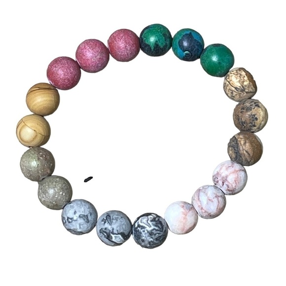 Multicolored large bead bracelet stretchy NWOT - Picture 2 of 2